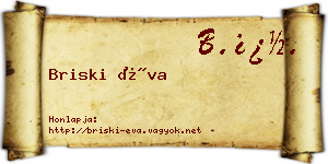 Briski Éva névjegykártya